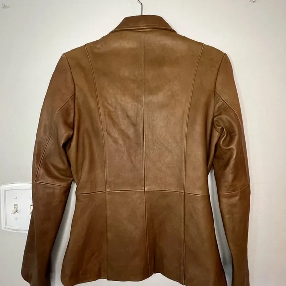 Wilson’s Leather Pelle Studio Classic Tan 100% Leather Jacket - Picture 3 of 6